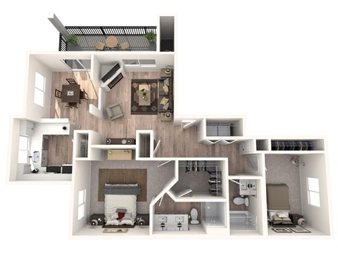 Evans Creek at Woodbridge Apartments in Redmond, Washington Idylwood Floor Plan